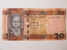 Sudan/South Sudan 20 Pounds 2015 UNC foto