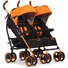 Carucior pentru gemeni Duo Comfort - Easy Go - Electric Orange foto