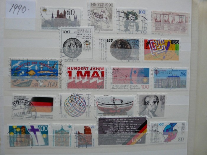 GERMANIA 1990 AN COMPLET PARTIAL , STAMPILAT