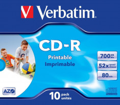 Verbatim CD-R 52X 700MB FAST DRY PRINTABLE JC foto