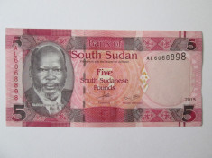 Sudanul de Sud/South Sudan 5 Pounds 2015 UNC foto