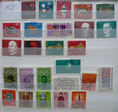 GERMANIA 1968 AN PARTIAL COMPLET STAMPILAT foto