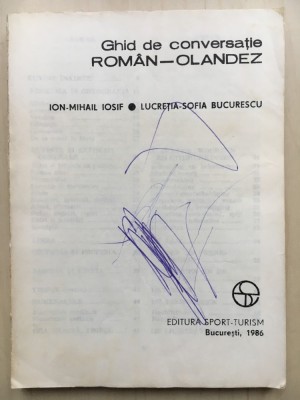 GHID DE CONVERSATIE ROMAN-OLANDEZ - Ion Mihail Iosif foto