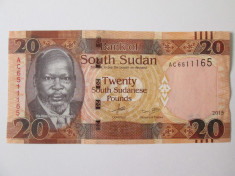 Sudan/South Sudan 20 Pounds 2015 UNC foto