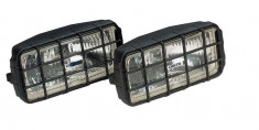 Proiectoare Halogen 12v/24 Auto Delta Patrate Cu Grilaj Detasabil 55w (Set 2 buc) foto