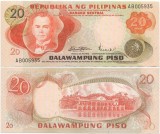 !!! FILIPINE - 20 PISO (1970) - P 150 - UNC / SEMNATURILE DIN IMAGINE