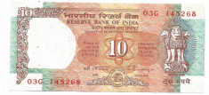 !!! INDIA - 10 RUPII (1992) - P 88 e - UNC / CEA DIN SCAN /CU GAURI DE CAPSARE foto