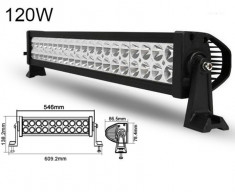 Proiector Led Bar Curbat 120W Combo Carcasa Din Aluminiu 601,5mm 12v/24v foto