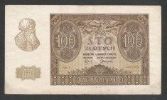 POLONIA 100 ZLOTI ZLOTYCH 1940 [3] VF , P-97 , Ocupatie Nazista foto