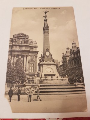 CP Belgia 1910-20 monumentul anspach bruxelles foto