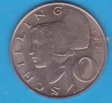 (M1301) MONEDA AUSTRIA - 10 SCHILLING 1991, STARE FOARTE BUNA, Europa