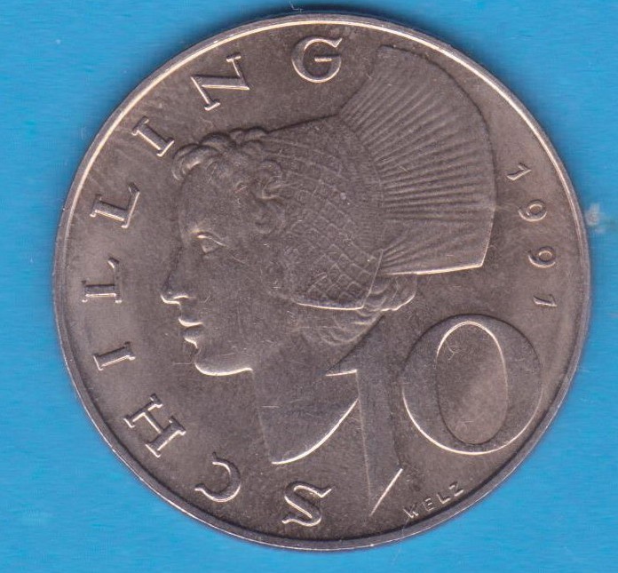 (M1301) MONEDA AUSTRIA - 10 SCHILLING 1991, STARE FOARTE BUNA