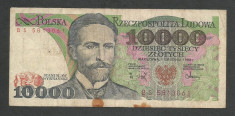 POLONIA 10000 10.000 ZLOTI ZLOTYCH 1988 [7] P-151b foto