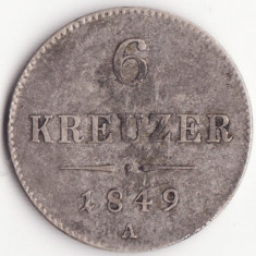 Imperiul Austriac - 6 Kreuzer 1849 - A - Argint foto