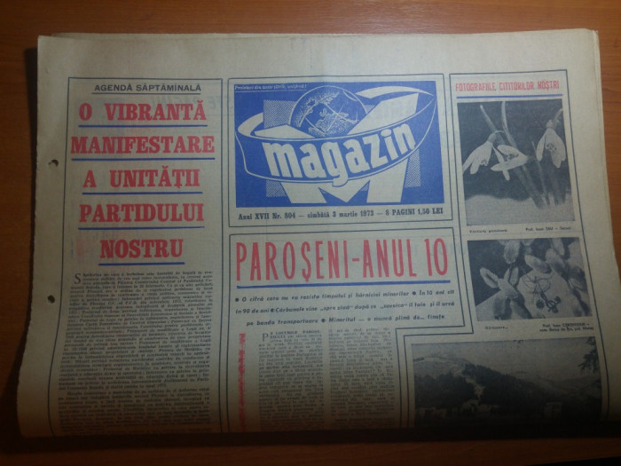 ziarul magazin 3 martie 1973- articol despre mina peroseni jud. hunedoara