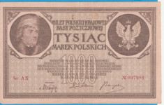 (13) BANCNOTA POLONIA - 1000 MAREK 1919 (17 MAI 1919), FILIGRAN STUP ALBINA foto