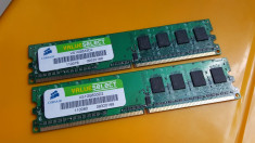 Kit 2GB DDR2 Desktop,1GBx2,Corsair,PC2-4200,533Mhz,Single Sided foto