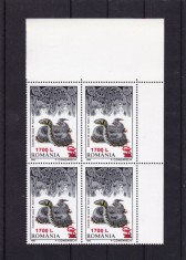 ROMANIA 2001 LP 1506 FAUNA 96 SUPRATIPAR SARPE BLOC DE 4 TIMBRE MNH