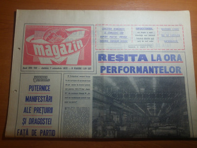 ziarul magazin 7 octombrie 1972- articolul &amp;quot;resita la ora performantelor&amp;quot; foto