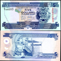 SOLOMON ISLANDS - 5 DOLARI (2004) - P 26 b - UNC // C/5 // SEMN. DIN IMAGINE foto