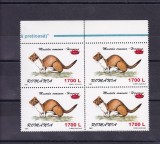 ROMANIA 2000 LP 1505 FAUNA 97 SUPRATIPAR COROANA BLOC DE 4 TIMBRE MNH