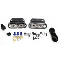 Set 2 proiectoare auto HELLA 12V bec H7 tip FF75 cu cablaj , comutator si releu, cu lumina de drum foto