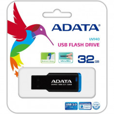 Memorie externa USB A-Data Small Clip UV140 32GB USB 3.0 Negru-Albastru foto