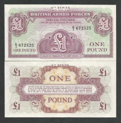 FORTELE ARMATE BRITANICE 1 POUND 1962 UNC [1] P- M36a , necirculata foto