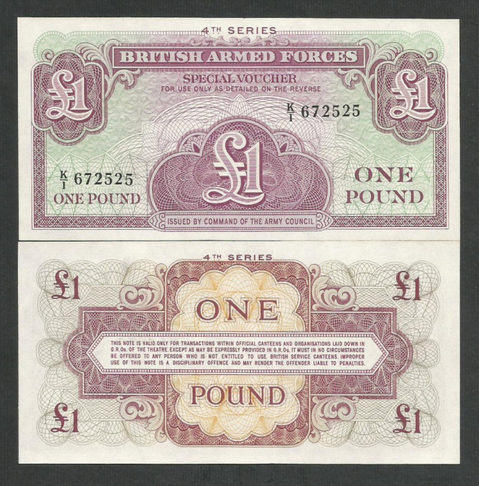 FORTELE ARMATE BRITANICE 1 POUND 1962 UNC [1] P- M36a , necirculata