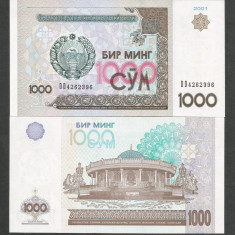 UZBEKISTAN 1000 1.000 SUM / SOM 2001 UNC [1] P-82 , necirculata