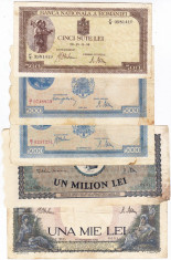 23) Lot 5 bancnote 1941,1943,1944,1947 foto