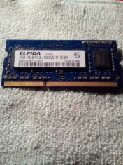 DDR3 RAM laptop memorie ELPIDA 4GB 1RX8 PC3L 12800 frecventa 1600 Mhz foto