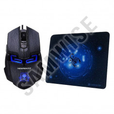 **NOU** Mouse Gaming Newmen Black, Wired, USB, 2000 DPI + Mousepad, GARANTIE !!! foto