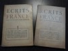 ECRITS de FRANCE Revue de Documentation Francaise - 2 volume, 1946