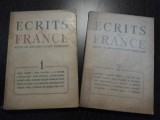 ECRITS de FRANCE Revue de Documentation Francaise - 2 volume, 1946