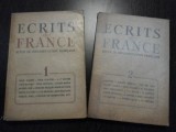 ECRITS de FRANCE * Revue de Documentation Francaise - 2 volume, 1946