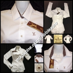 CAMASA ALBA DAMA OFFICE GEN FIRMA LOUIS VUITTON 100 % BUMBAC SLIM FIT foto