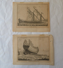 William Henry Toms 2 gravuri scene nautice 1766 foto