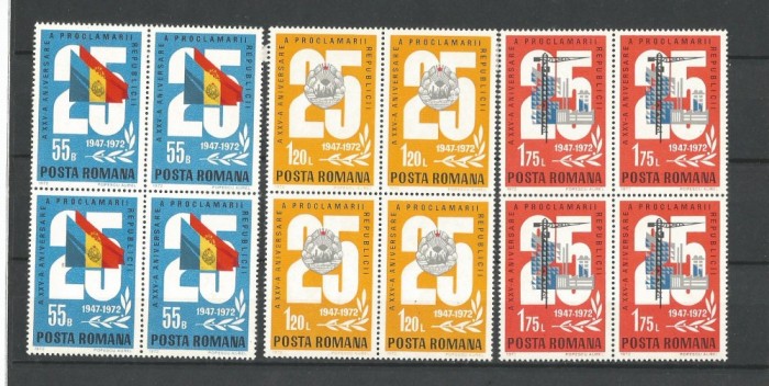 (No 2)timbre-Romania 1972--L.P-813-A XXV-a Aniversare a Proclamarii Republicii
