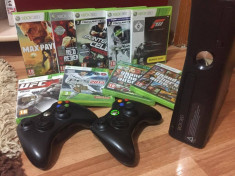 XBOX 360 SLIM 250 Gb - 2 Controllere - 9 JOCURI (pret negociabil) !! foto