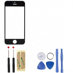 Sticla Display Fata IPHONE 4 4S NEGRU + adeziv si kit instrumente foto