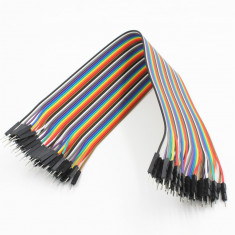 lot 10 fire tata-tata 20cm, dupont wires male-male, pentru breadboard foto