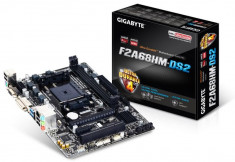 Placa de baza GIGABYTE Socket FM2+, F2A68HM-DS2, AMD A68H, 2*DDR3 2400 (OC)/2133/1866/1600/1333, DVI, VGA, 1*PCIEx16, 1*PCIEx2.0, 1*PCIEx, 4 bulk foto