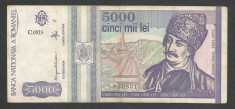 ROMANIA 5000 5.000 LEI 1993 [2] VF foto