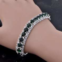 BRATARA NUNTA AUR ALB wedding bracelet filled crystal ruby emerald citrine 18cm foto