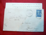 Plic cu scrisoare 1943 Bucuresti-Viena cu 10 lei Carol calare,stamp.Gara de Nord