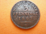 3 PFENNINGE 1867