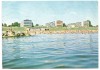 @carte postala(marca fixa)-EFORIE SUD -PLAJA, Circulata, Printata