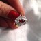 Inel rosu inox placat cu aur alb 18k si Swarovski- marimea 6, 16 mm