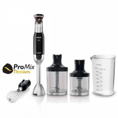 Mixer vertical Philips Avance Collection ProMix HR1673/90, 800 W, Speed Touch + Functie Turbo, Bol 1l, Tocator XL 1 l, Tel, Negru foto